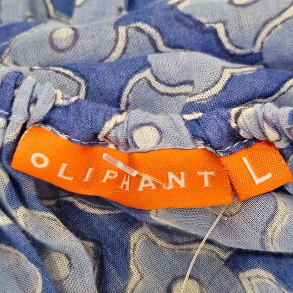 NEW Oliphant Maxi Dress Off Shoulder Sz Large Blue Floral Boho Sundress Party - Picture 8 of 13